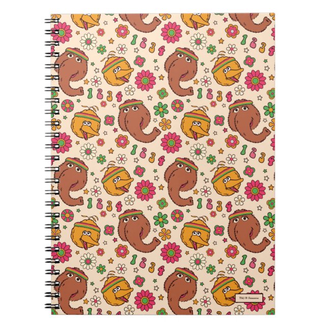 Caderno Espiral Snuffleupagus e Flor de Aves Grandes (Frente)