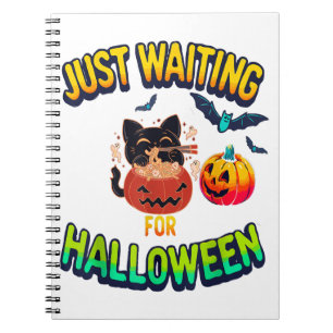 Caderno Espiral Só esperando pelo Halloween Black Cat Van Gogh Sta