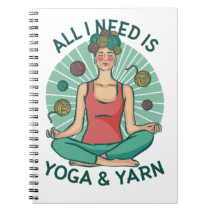 Caderno Espiral Só preciso de Yoga e Yarn