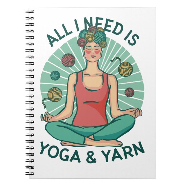 Caderno Espiral Só preciso de Yoga e Yarn (Frente)