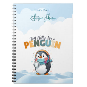 Caderno Espiral Só Relaxando Como um Pinguim, Pinguim de Desenho A