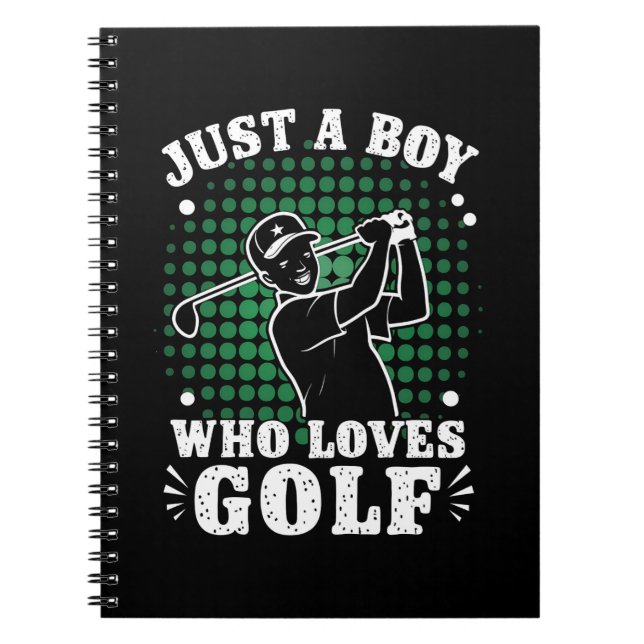 Caderno Espiral Só um rapaz que ama Golf Club Golfer Golfing (Frente)