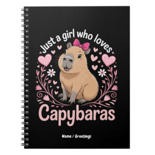 Caderno Espiral Só uma garota que ama Capybaras Engraçado Presente