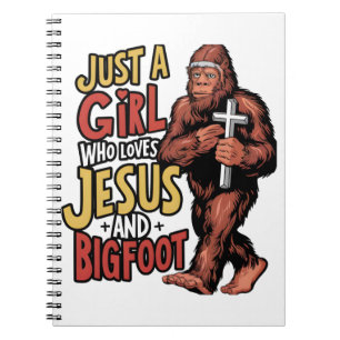 Caderno Espiral Só uma garota que ama Jesus e Sasquatch Pé Grande