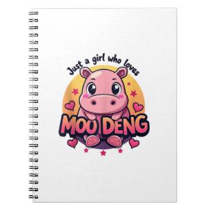 Caderno Espiral Só uma garota que ama o Mu denso Cute Baby Hippo M