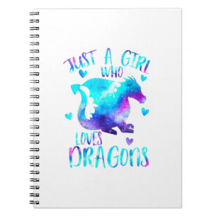 Caderno Espiral Só Uma Menina Que Adora Dragões Eu Engraçado Dragã