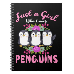 Caderno Espiral Só Uma Menina Que Ama Pinguins Dando Pinguins Às