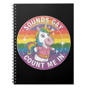 Caderno Espiral Soa Gay Me Inclua Arco-Íris Unicórnio LGBTQ