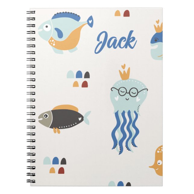 Caderno Espiral Sob O Notebook Sea (Frente)