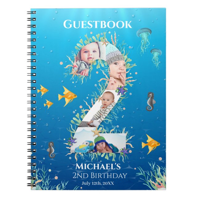 Caderno Espiral Sob o segundo aniversário Grande de Colagem de Fot (Frente)