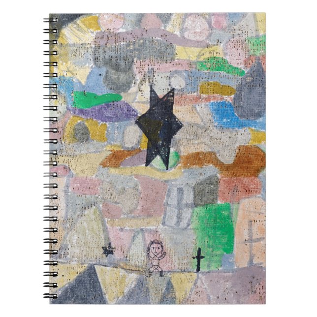 Caderno Espiral Sob uma pintura de uma estrela negra por Paul Klee (Frente)