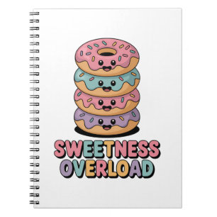 Caderno Espiral Sobrecarga de Doçura Crianças Donut