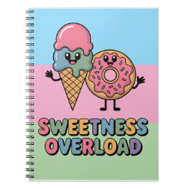 Caderno Espiral Sobrecarga de Doçura | Donut e Sorvete para Crianç