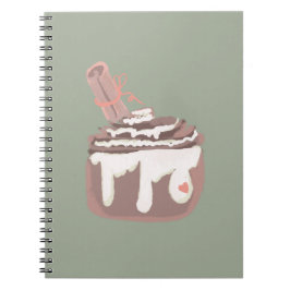 Caderno Espiral Sobremesa de Pão Doce com Canela Arte Desenhada à