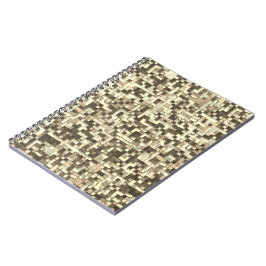 Caderno Espiral Sobreposição de pequenos quadrados em tons de bege