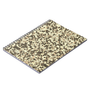 Caderno Espiral Sobreposição de pequenos quadrados em tons de bege