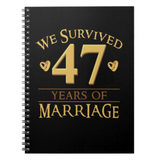 Caderno Espiral Sobrevivemos 47 Anos De Casal Casamento 47º Anniv