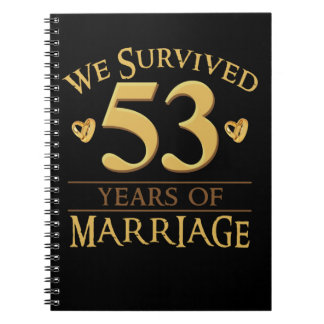 Caderno Espiral Sobrevivemos A 53 Anos De Casal Casamento 53º Anni