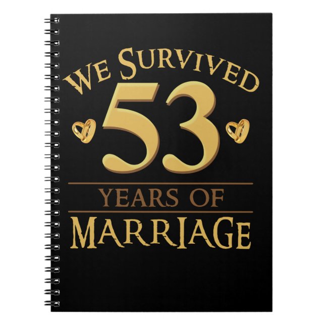 Caderno Espiral Sobrevivemos A 53 Anos De Casal Casamento 53º Anni (Frente)