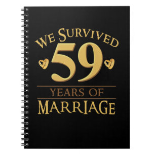 Caderno Espiral Sobrevivemos A 59 Anos De Casal Casamento 59º Anni
