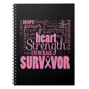 Caderno Espiral Sobrevivente de câncer forte de Descriptives