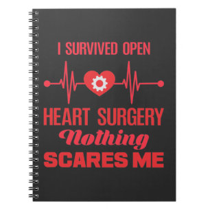 Caderno Espiral Sobrevivente de Cirurgia Cardíaca Aberta Obtenha 