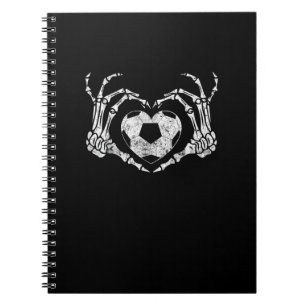 Caderno Espiral Soccer Coração Esqueleto Figurino de Halloween