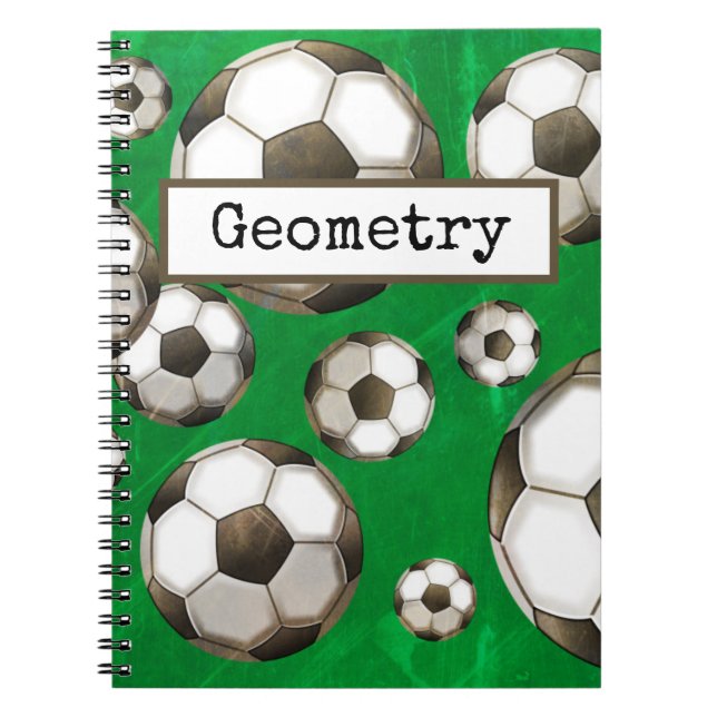 Caderno Espiral Soccer Field Green Soccer Balls Subject (Frente)