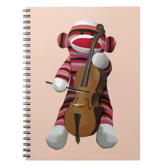 Caderno Espiral Sock Monkey e Cello 2 (Frente)