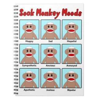 Caderno Espiral Sock Monkey Moods