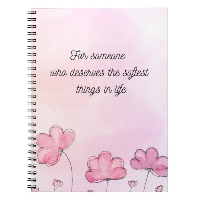 Caderno Espiral Soft Aesthetic Floral Notebook Cute Journal (Frente)