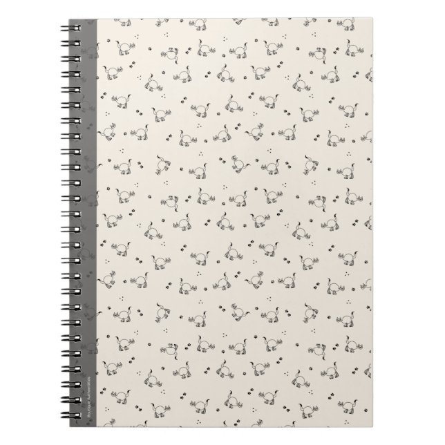 Caderno Espiral Soft Beige Minimalist Cat Line Art Notebook (Frente)