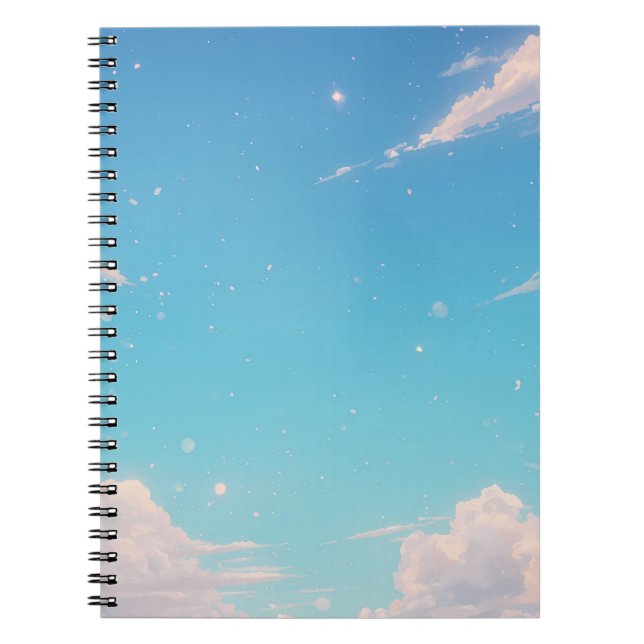 Caderno Espiral Soft Cloud Notebook, Pastel Sky Journal, Blue Sky  (Frente)