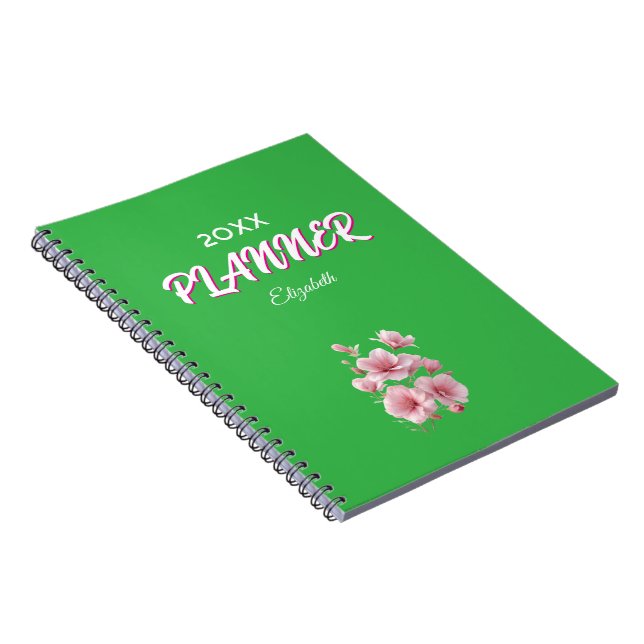 Caderno Espiral Soft Elegant Pink Floral Personalized (Lado Direito)