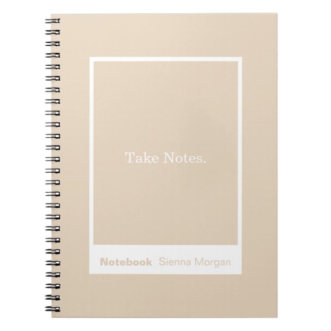 Caderno Espiral Soft Khaki/Beige Block Quote Classic (Frente)