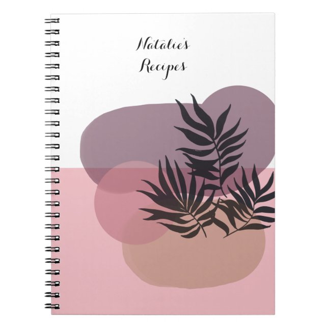 Caderno Espiral Soft Pastel Pink Abstract Tropical Notebook (Frente)