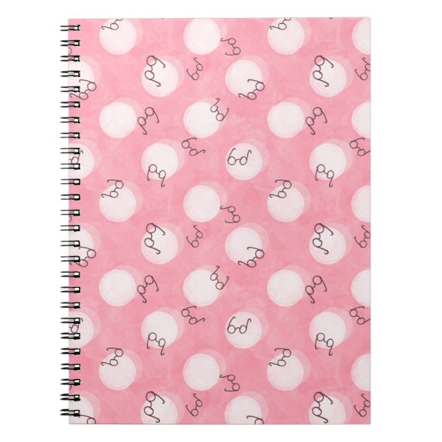 Caderno Espiral Soft Pink Cute Pattern – Minimal Aesthetic Polka (Frente)