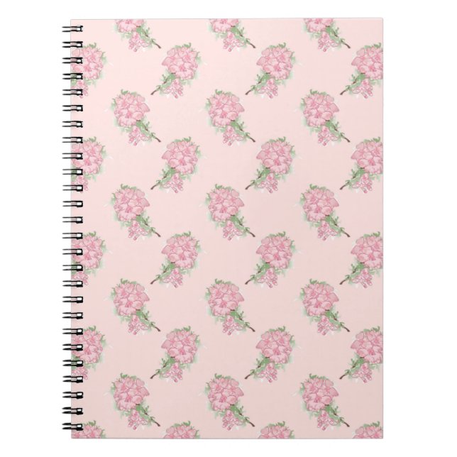 Caderno Espiral Soft Pink Floral Pattern | Romantic Flower (Frente)