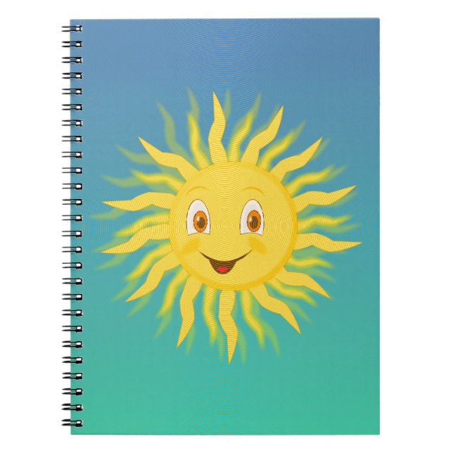 Caderno Espiral Sol com Linhas Circulares (Frente)