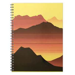 Caderno Espiral Sol do Deserto do Sudoeste com Montanhas