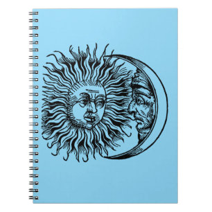 Caderno Espiral Sol e lua medievais