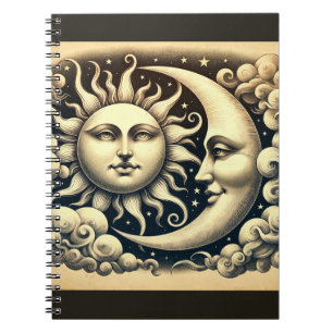Caderno Espiral Sol & Lua Celestiais Vintage