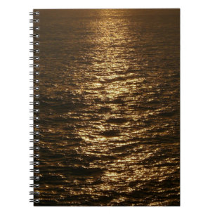 Caderno Espiral Sol no Oceano Água Fotografia