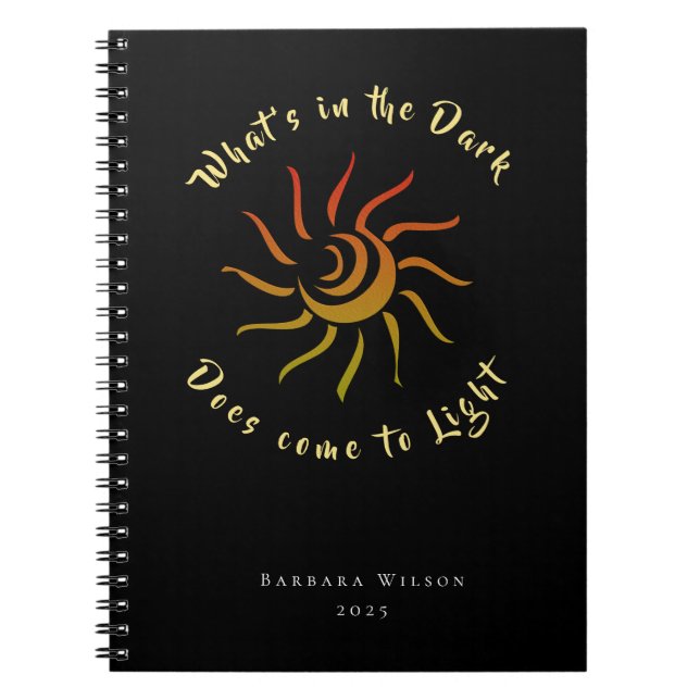 Caderno Espiral Sol Rays Sol Luz Inspirada (Frente)