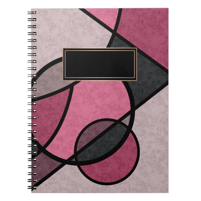Caderno Espiral Sol rosa, abstrato (Frente)