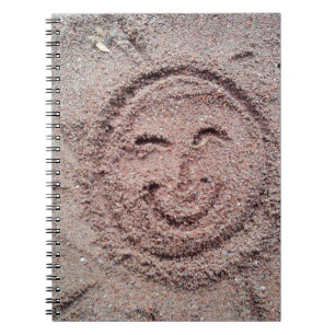Caderno Espiral Sol sorridente, Sand Emoticon, Summer Emoji