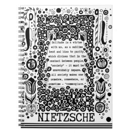 Caderno Espiral Solidão é uma citação de virtude de Nietzsche