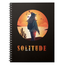 Solidão, moça fica com o apoio do pôr do sol