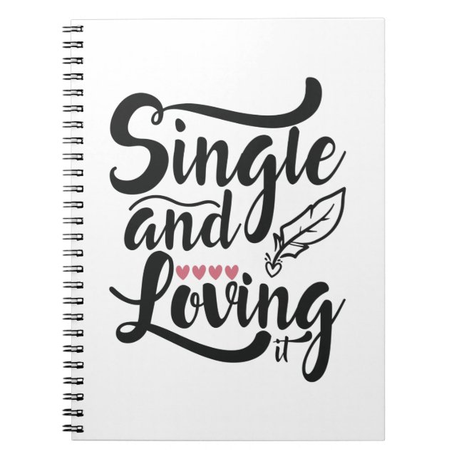 Caderno Espiral Solteiro De Presente De casal E Amor (Frente)