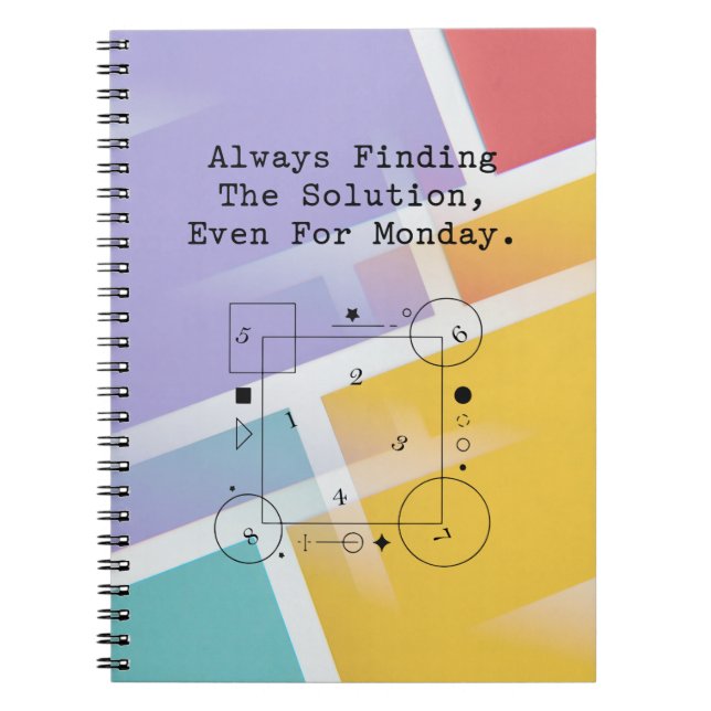 Caderno Espiral Soluções de Matemática de Segunda-feira | Espírito (Frente)